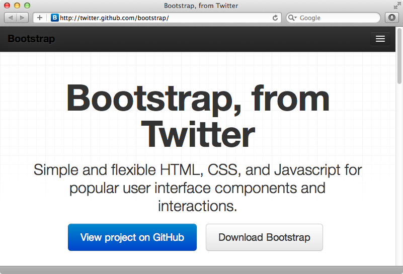 Twitter Bootstrap’s homepage.