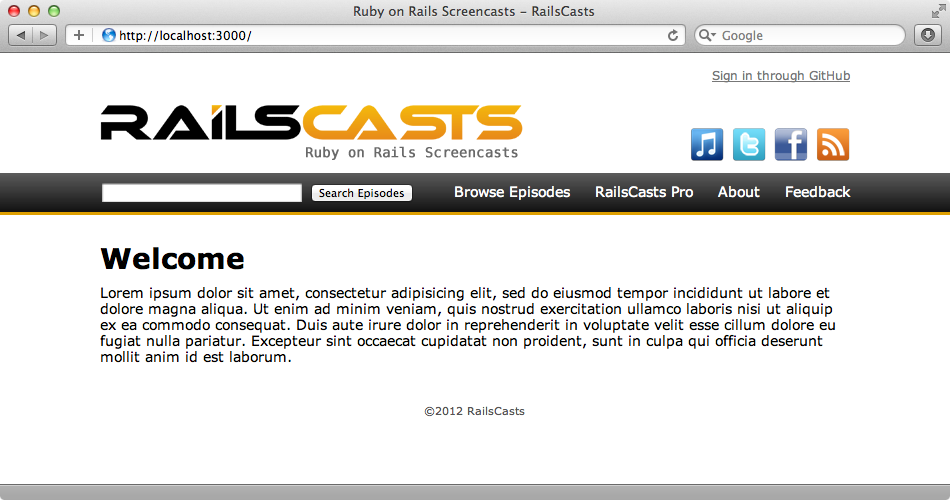 The page from the Railscasts site.