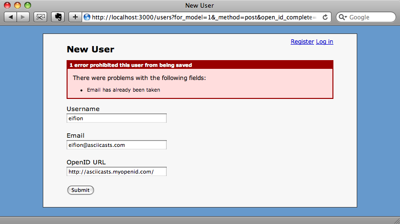 The form now hides the unrequired password fields.
