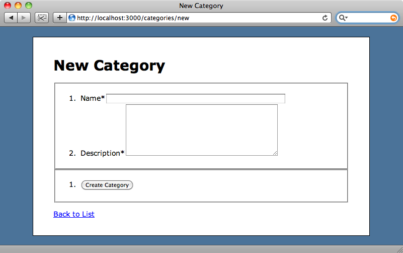The New Category page using Formtastic code.