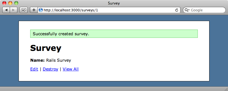 The questions aren't shown on the survey page.
