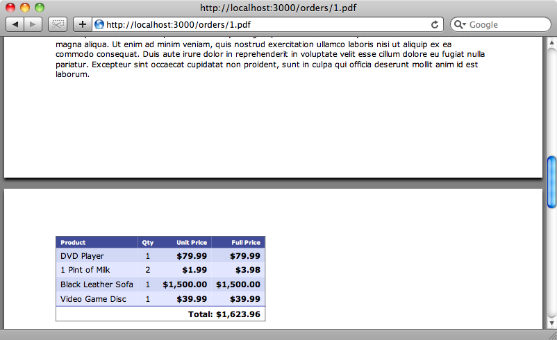 A page break now ensures that the table isn't split.