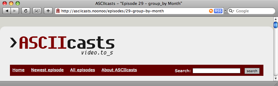 The episode’s title in the browser’s title bar.