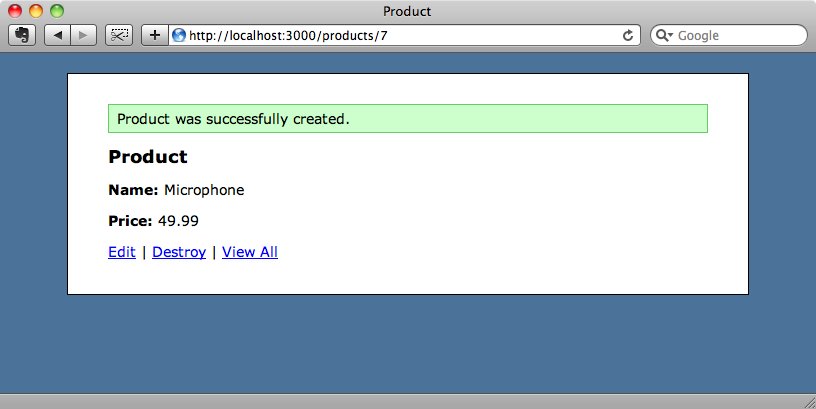 Successfully adding a product.
