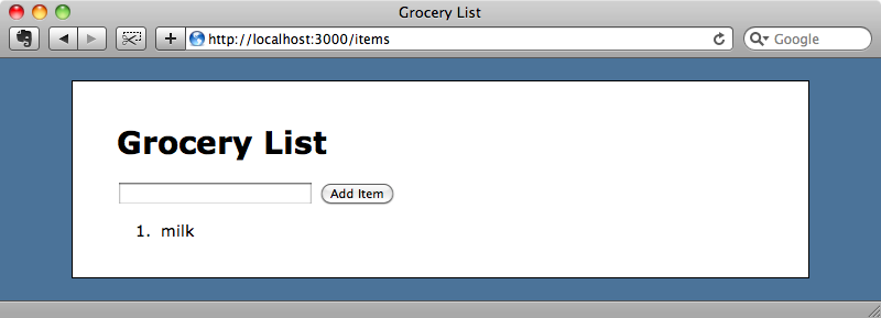 Our Grocery List application.