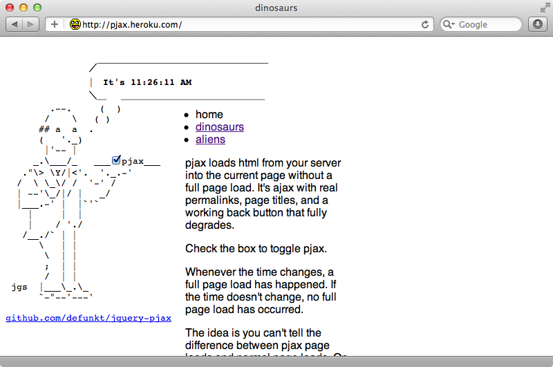 The pjax demo site.