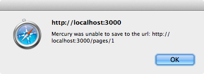 Mercury show an alert if it can’t save changes to the server.